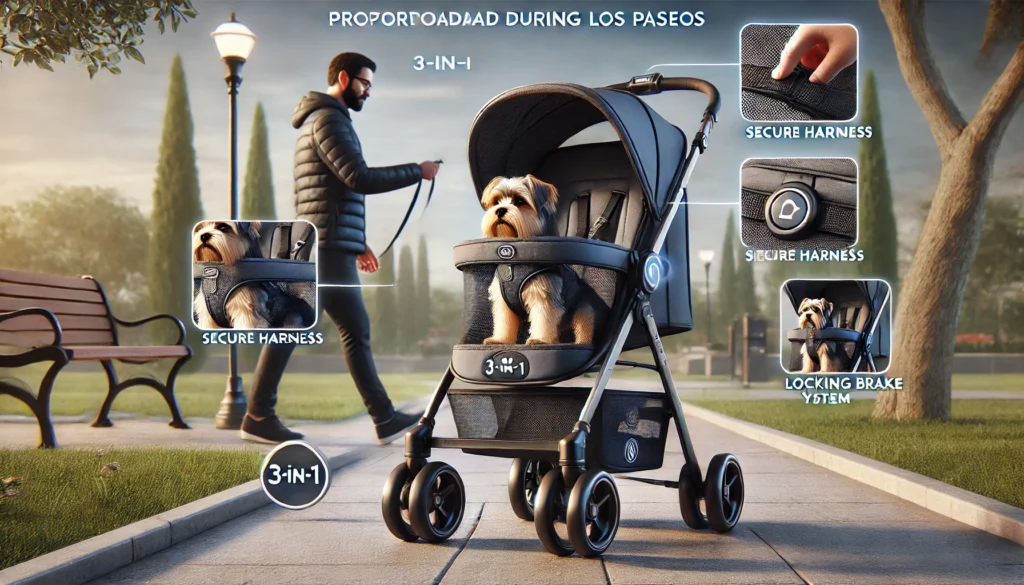 La seguridad es clave para que tu perro se sienta tranquilo en el carrito.